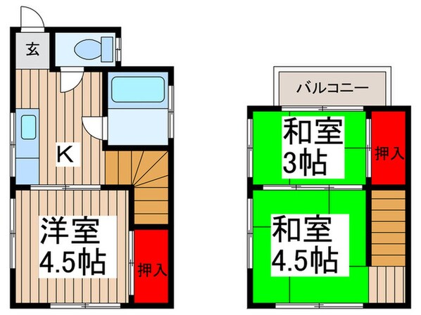 備後東貸家の物件間取画像